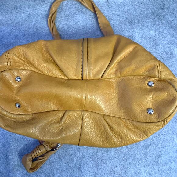 B. Makowsky Kayla Peach Leather Shoulder Bag, Y2K Large Handbag Leopard Interior - Picture 7 of 13